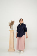 Classic Oversized Side Pocket Shirt (Navy)