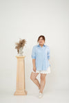 Classic Oversized Side Pocket Shirt (Sky Blue)