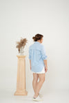 Classic Oversized Side Pocket Shirt (Sky Blue)