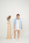 Classic Oversized Side Pocket Shirt (Sky Blue)