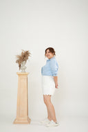 Scallop Hem Shorts (White)