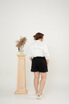Scallop Hem Shorts (Black)