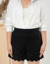 Scallop Hem Shorts (Black)