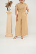 Longline Wide Leg Pants (Khaki)