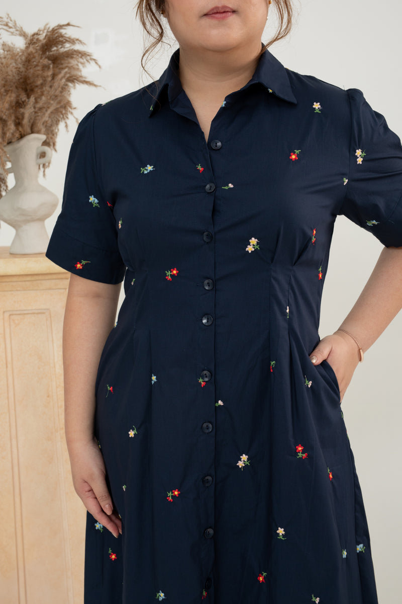Gia Button Down Shirt Dress (Édition Limitée Embroidery)