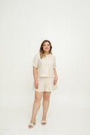 (Co-ord) Soft Luxe Boxy Blouse (Gold)