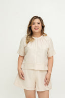 (Co-ord) Soft Luxe Boxy Blouse (Gold)