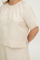 (Co-ord) Soft Luxe Boxy Blouse (Gold)