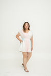 Édition Limitée Ruched Adjustable Sleeves Romper (Candy Cloud)