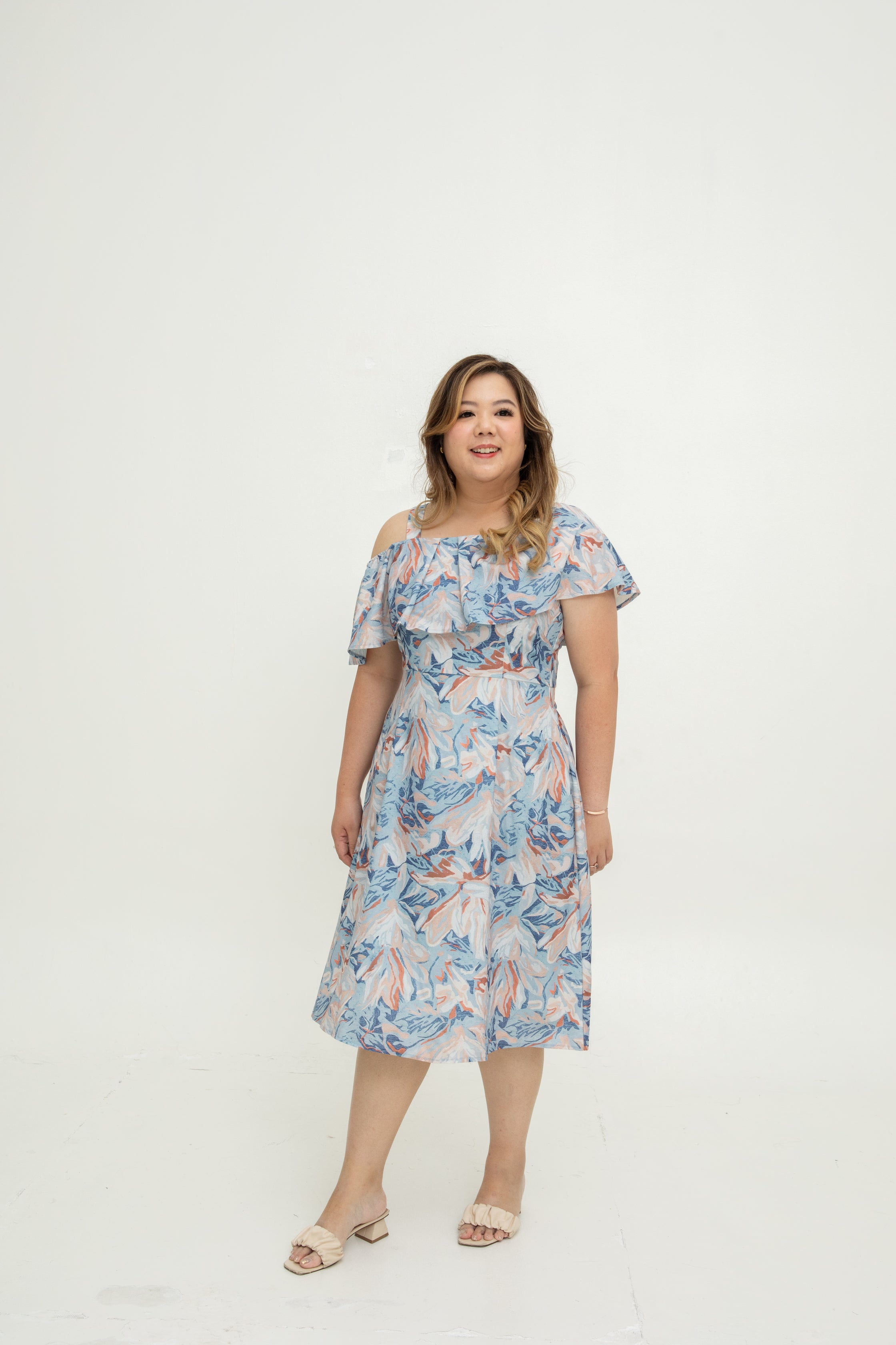 2-way Cold Shoulder Dress (Édition Limitée Marble Lagoon