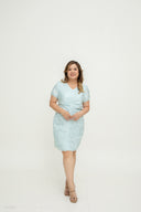 Noir Ruche Shift Dress (Sky Blue)