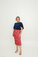 Flutter Sleeve Satin Top (Navy)