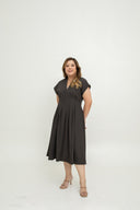 Serenity Panel Dress (Deep Brown-Grey)