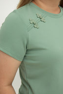 Knot Blossom Baby Tee Top (Sage)