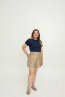 Mid-Waist PerfectSilhouette Shorts (Khaki)