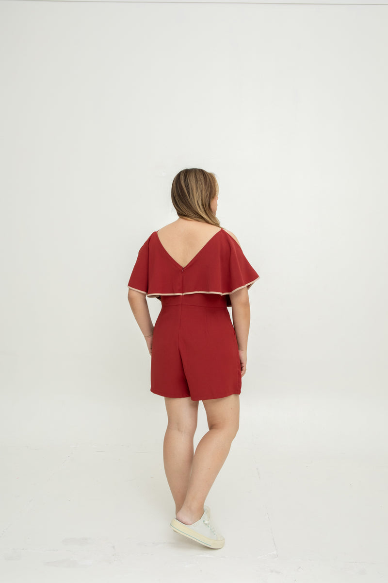 Effortless Charm Romper (Red)