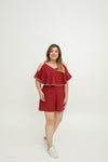 Effortless Charm Romper (Red)