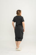 Twist Knot Side Slit Dress (Grey)