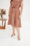 Arden Utility Shirt Dress (Terracotta Rose)