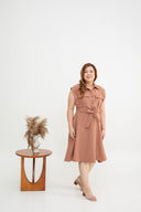 Arden Utility Shirt Dress (Terracotta Rose)