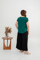 Silken Slip Sleeve Top (Forest)