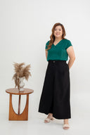 Silken Slip Sleeve Top (Forest)