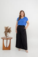 Silken Slip Sleeve Top (Blue)
