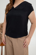 Silken Slip Sleeve Top (Black)