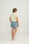 Drawstring Short Sleeve Boxy Shirt (Yellow)