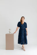 Embroidered Smocked Back Midi Dress (Floret) - Online Exclusive