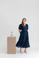 Embroidered Smocked Back Midi Dress (Floret) - Online Exclusive