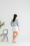 V-neck Textured Top (Light Blue)