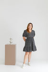 Smocked Empire Embroidered Dress (Black) - Online Exclusive