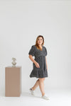 Smocked Empire Embroidered Dress (Black) - Online Exclusive