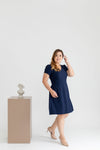 Classic Fit & Flare Work Dress (Navy)