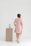 Classic Fit & Flare Work Dress (Pink)