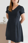 Classic Fit & Flare Work Dress (Charcoal Grey)