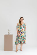 Ruffles Hem Chiffon Midi Dress (Emerald)