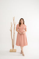 Sophisticate Twirl Skater Dress (Peach Blossom)