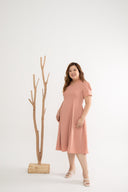 Sophisticate Twirl Skater Dress (Peach Blossom)