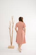 Sophisticate Twirl Skater Dress (Peach Blossom)