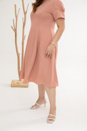 Sophisticate Twirl Skater Dress (Peach Blossom)