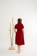 Sophisticate Twirl Skater Dress (Crimson Maroon)