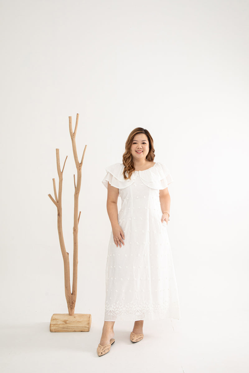 Blossom Dreams 3D Floral Dress (White)