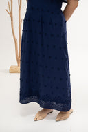 Blossom Dreams 3D Floral Dress (Navy)