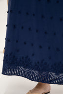 Blossom Dreams 3D Floral Dress (Navy)