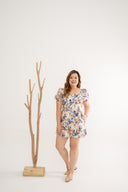 Front Panel Smock-back Romper (Soft Blooms)