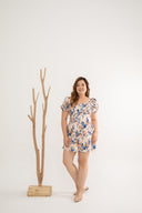 Front Panel Smock-back Romper (Soft Blooms)