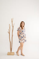 Front Panel Smock-back Romper (Soft Blooms)