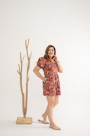 Front Panel Smock-back Romper (Rouge Bouquet)
